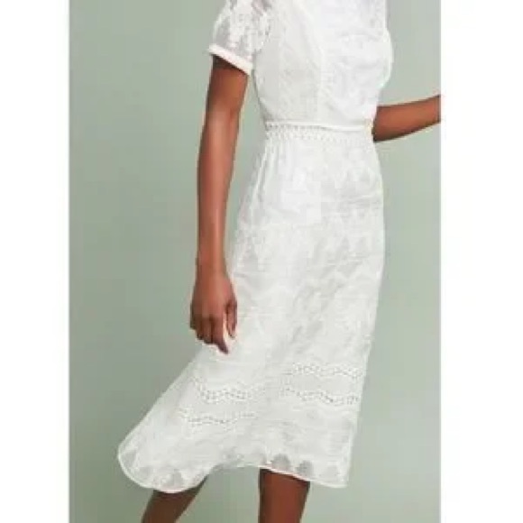 Anthropologie Eri + Ali White Swann Dress - Picture 4 of 12